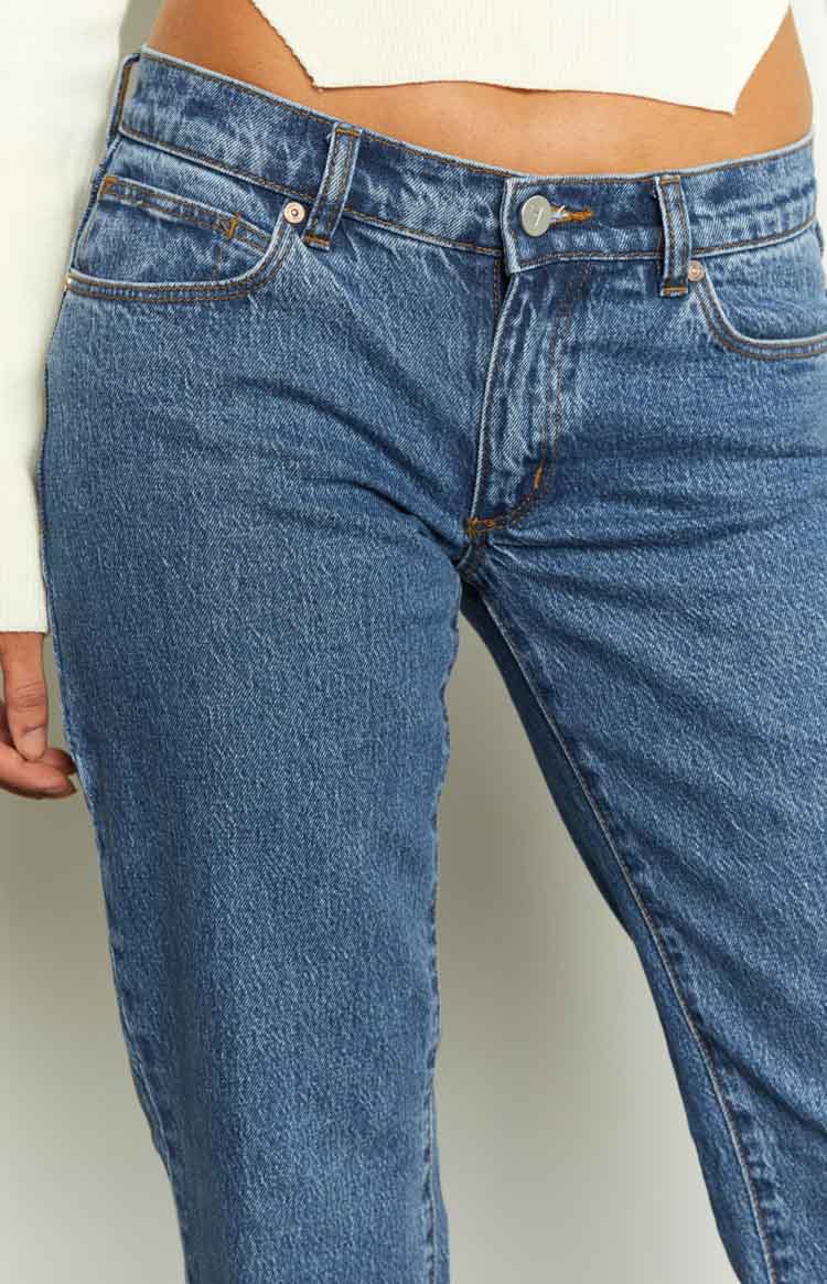 Abrand Olivia 99 Low Straight Organic Blue Denim Jeans Image