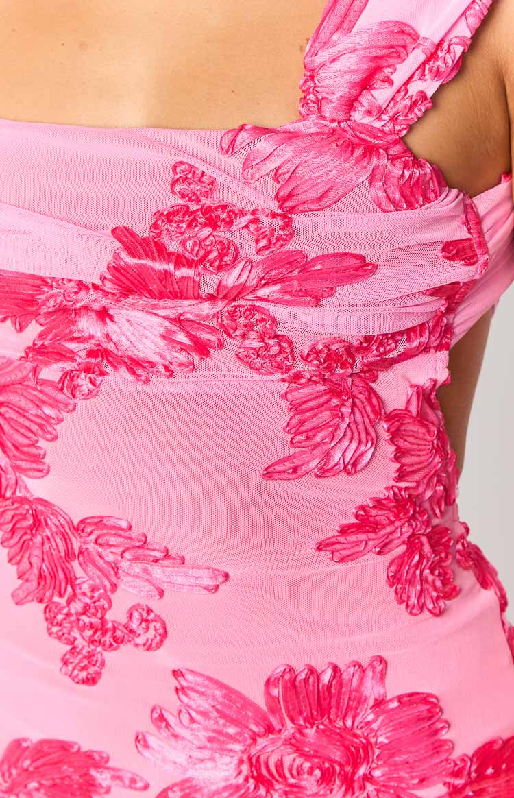 Ada Pink Floral Mini Dress Image