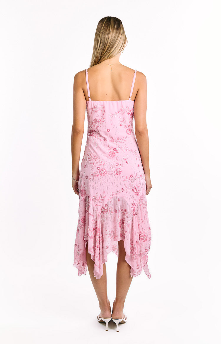 Another World Pink Sequin Midi Dress Image