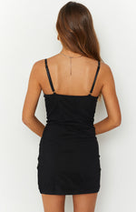 Arabella Black Lace Mesh Mini Dress Image