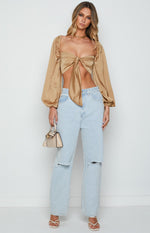 Arianna Blouson Top Brown Image