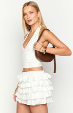 Avril White Ruffle Mini Skort Image