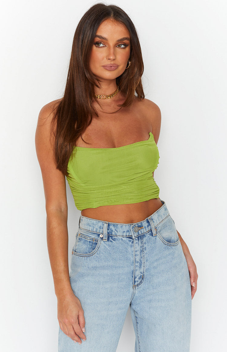 Azalea Green Ruched Corset Top Image