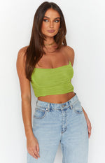 Azalea Green Ruched Corset Top Image
