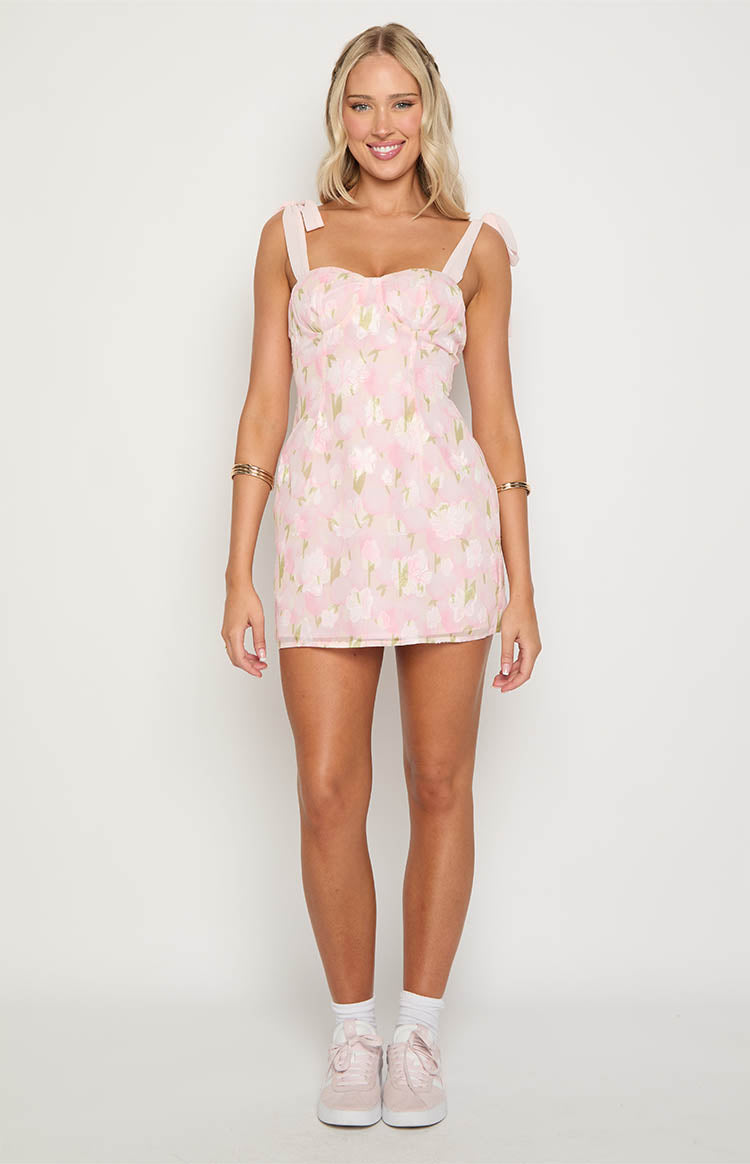 Bambi Pink Floral Mini Dress Image