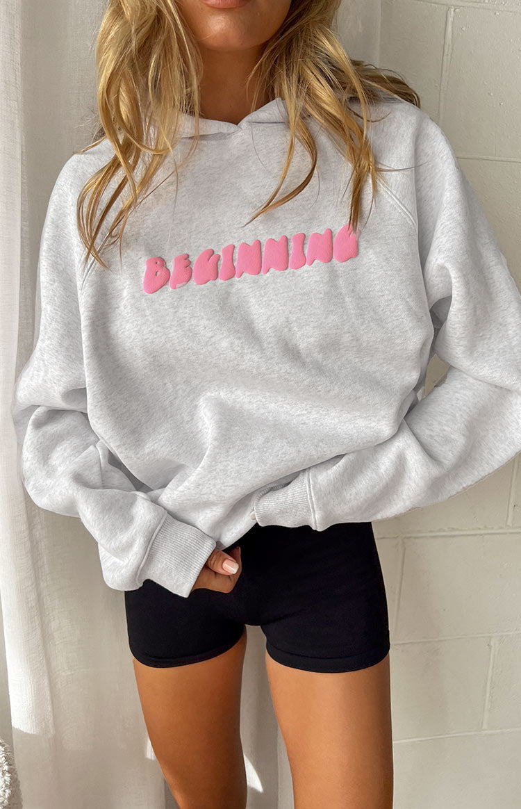 Beginning Grey Marl Bubble Hoodie Image