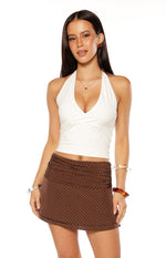 Briony Brown Polka Dot Mini Skirt Image