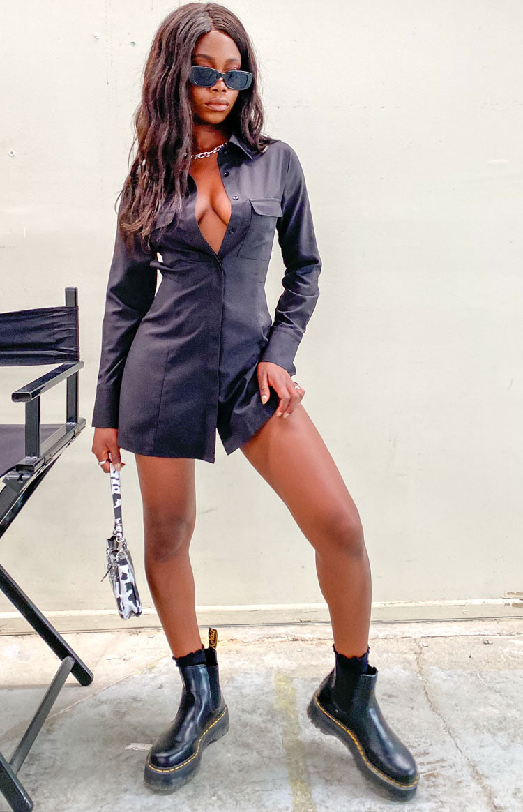Broken Heart Shirt Dress Black Image