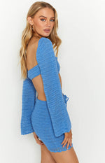 Brooklyn Blue Knit Crop Top Image