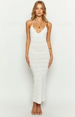 Casie White Knit Maxi Dress Image