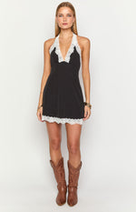 Cassidy Black Polka Dot Mini Dress Image