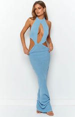 Catarina Blue Knit Midi Dress Image
