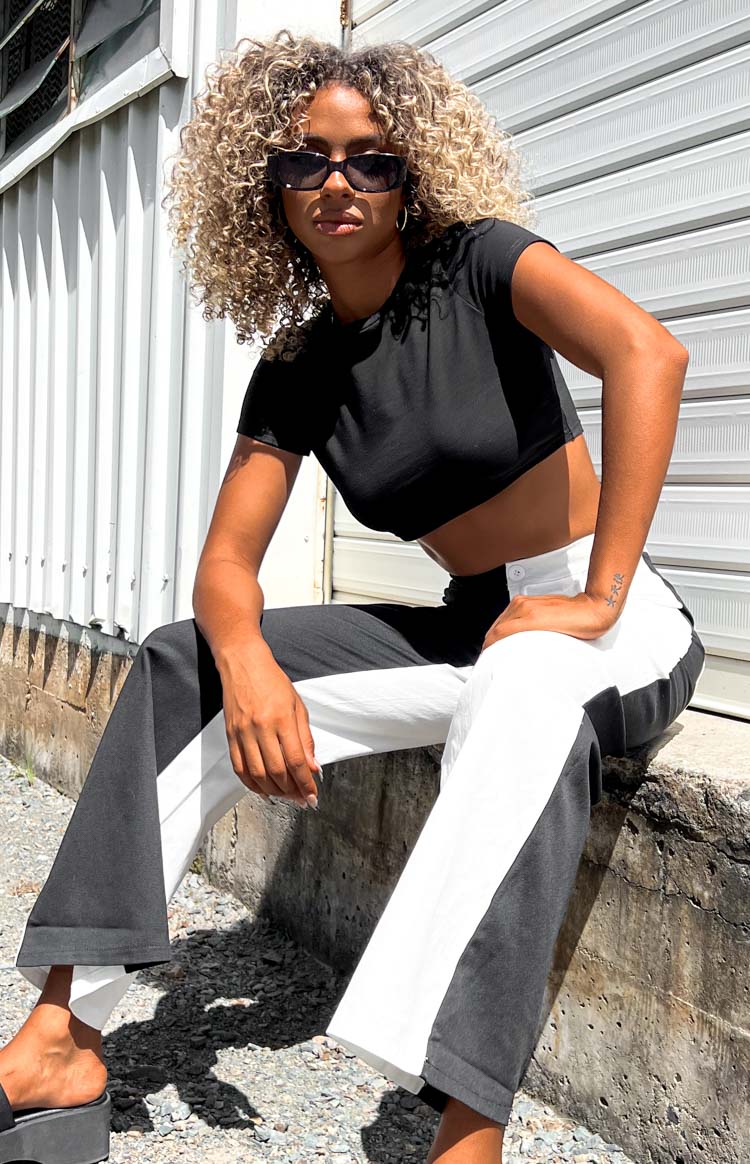 Chantal Black Cropped Tee Image