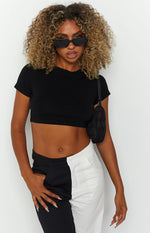 Chantal Black Cropped Tee Image