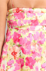 Chantell Yellow Floral Pop Mini Dress Image