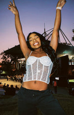 Charmaine Silver Sparkle Corset Top Image