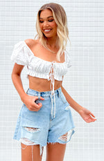 Crave You White Crop Top Image