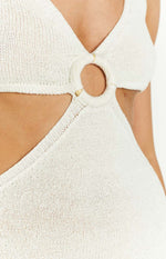 Dalaney Cream Knitted Ring Midi Dress Image