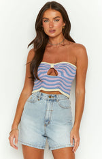 Deni Purple Knit Crop Top Image