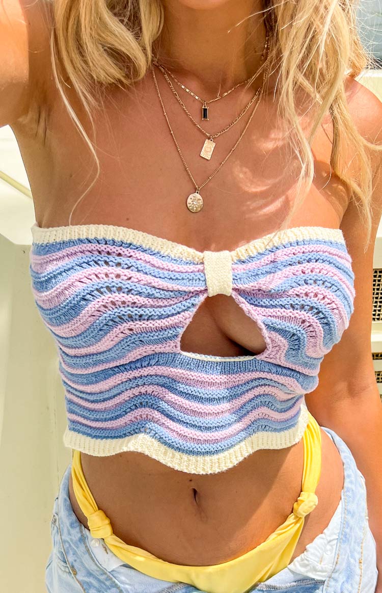 Deni Purple Knit Crop Top Image