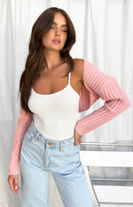 Elsa Pink Rib Knit Bolero Image