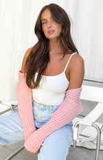 Elsa Pink Rib Knit Bolero Image