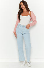 Elsa Pink Rib Knit Bolero Image