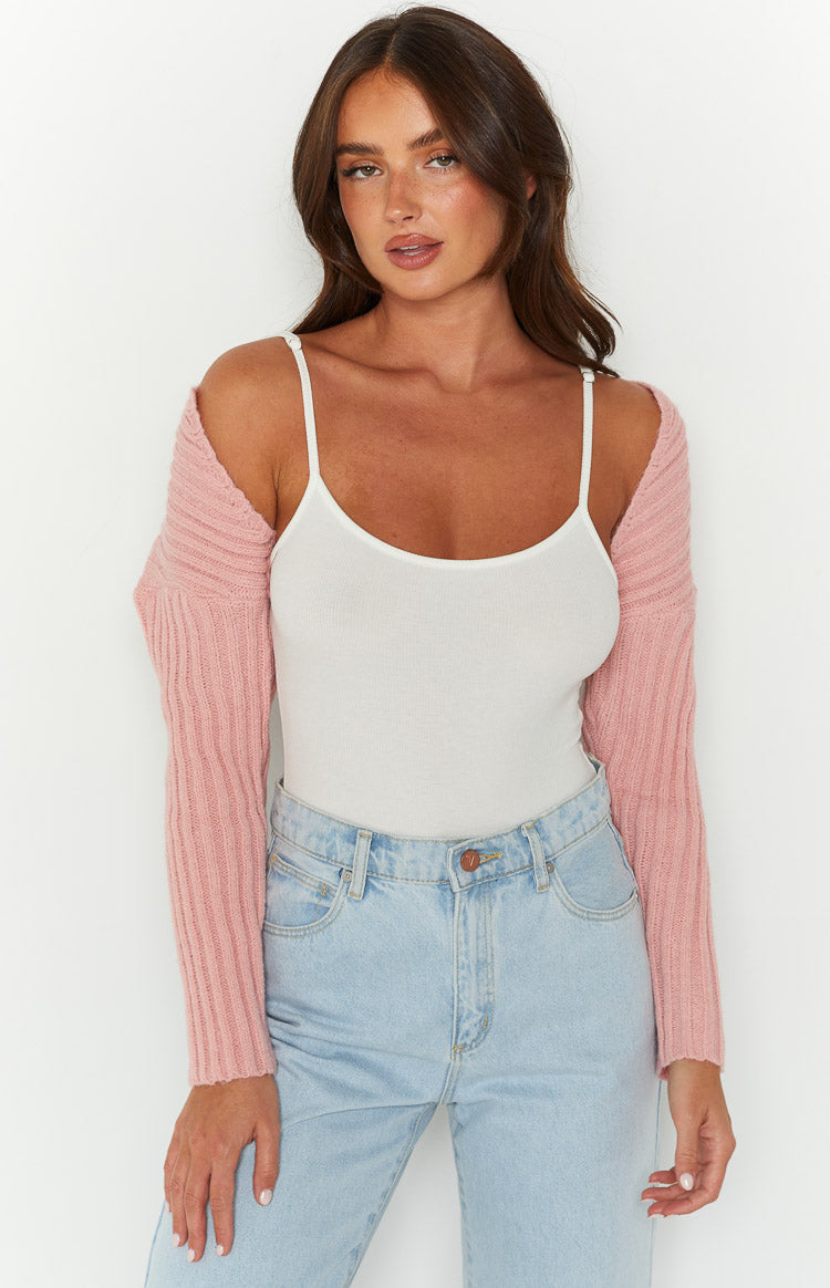 Elsa Pink Rib Knit Bolero Image