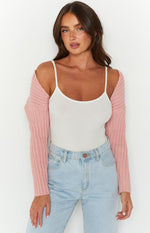 Elsa Pink Rib Knit Bolero Image