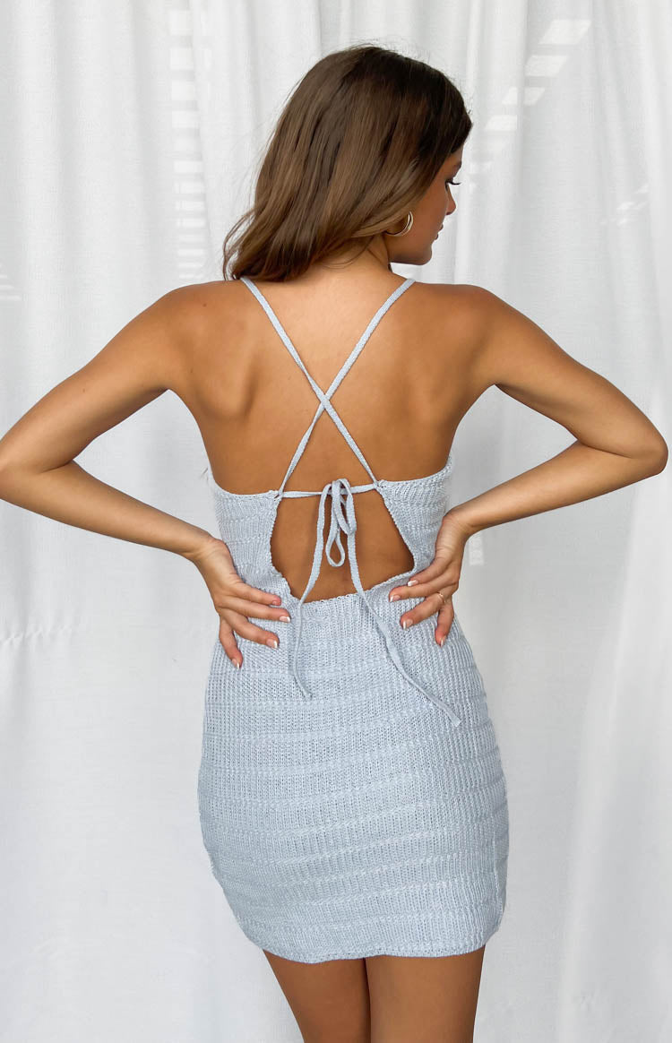 Ember Blue Crochet Mini Dress Image