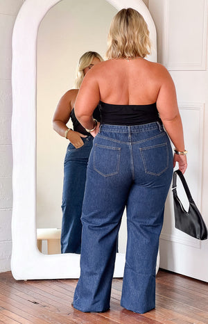 Essie Dark Blue Straight Leg Jeans