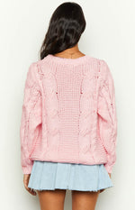 Everlea Pink Cable Knit Sweater Image