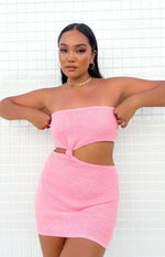 Fiona Pink Strapless Mini Dress Image