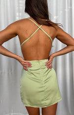Fleurette Light Green Mini Dress Image