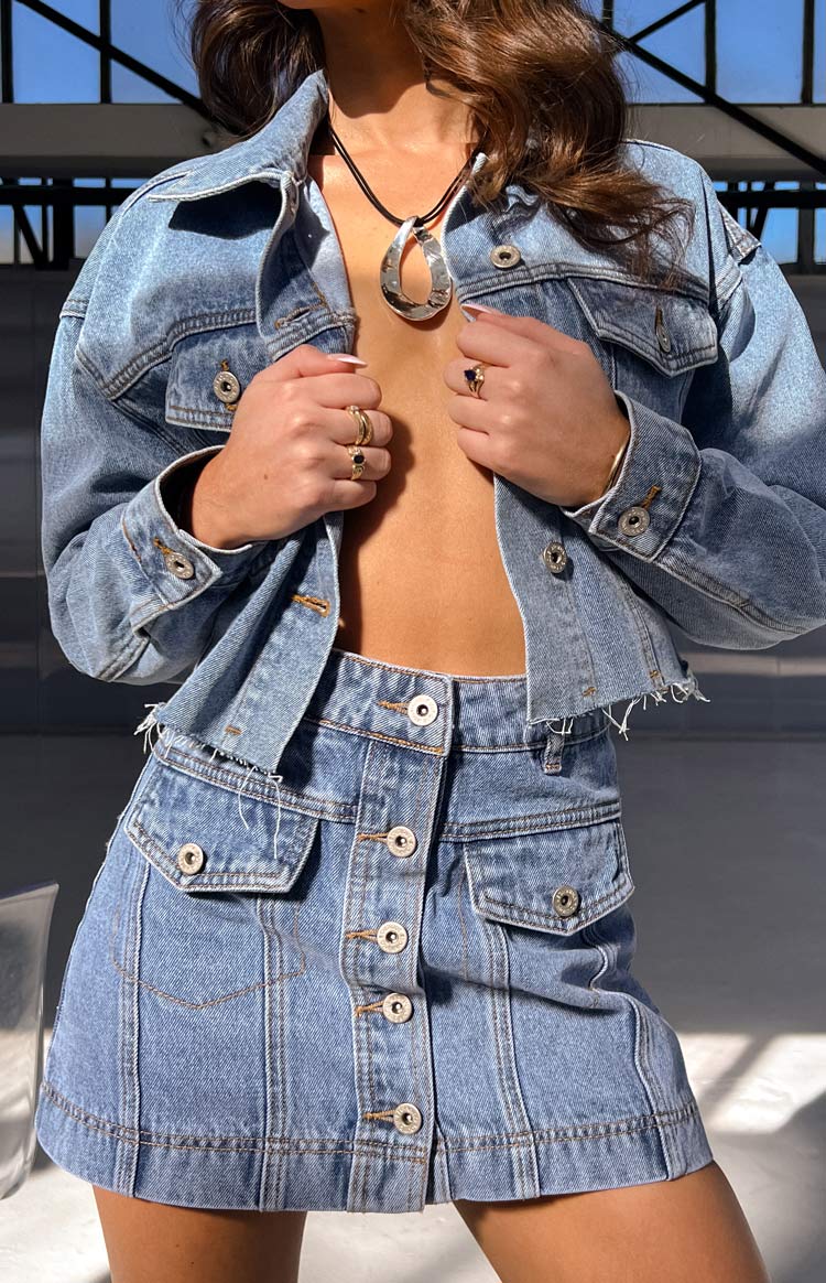 Wrap Skirt Cargo Skirt Nz Helena Mid Wash Denim Cargo Mini Skirt