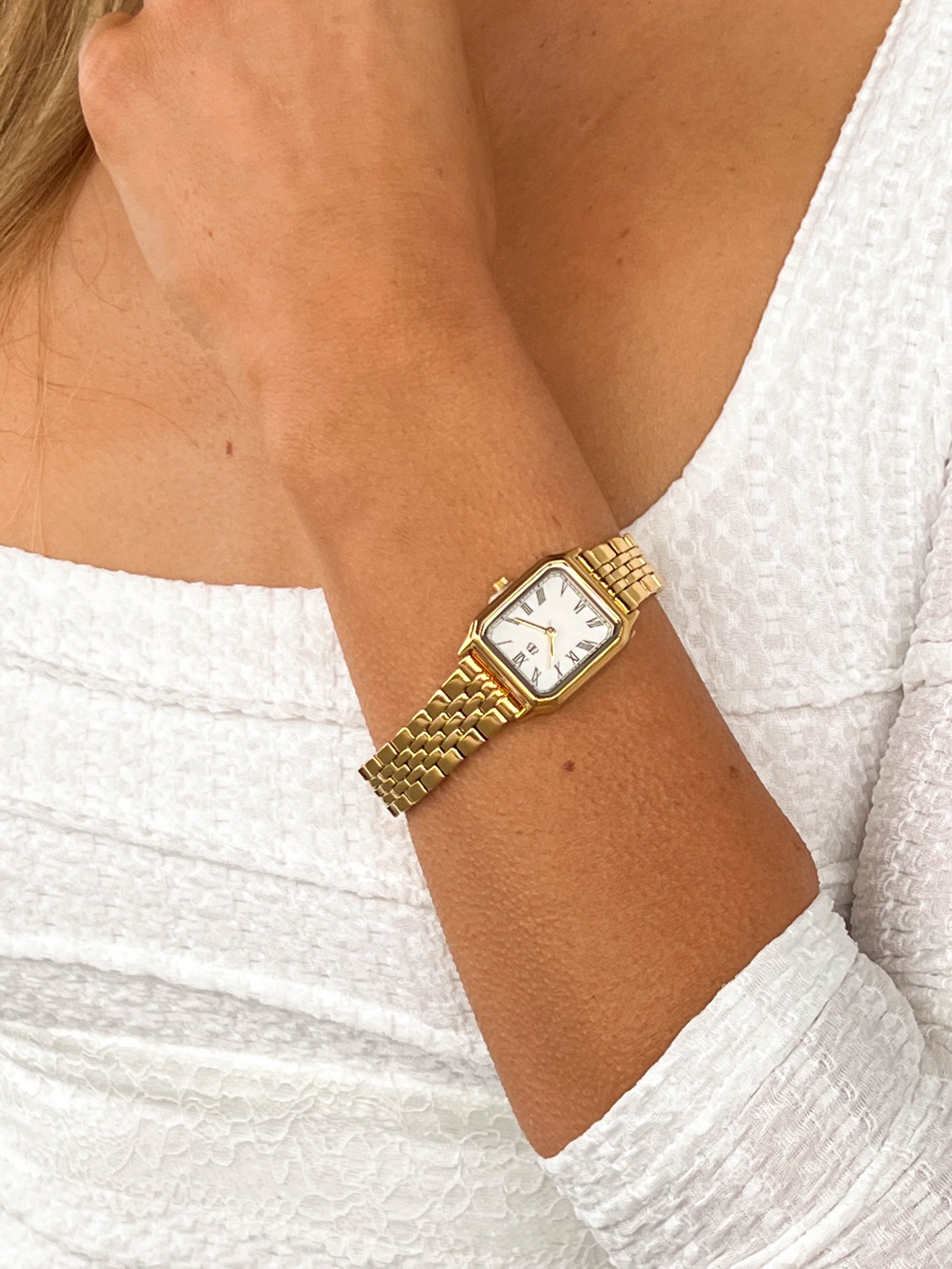 Horatia Gold Square Face Chain Watch (FREE over $220) Image