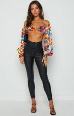 Houston Crop Top Multi Floral Image