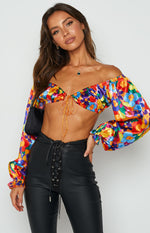 Houston Crop Top Multi Floral Image