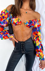 Houston Crop Top Multi Floral Image