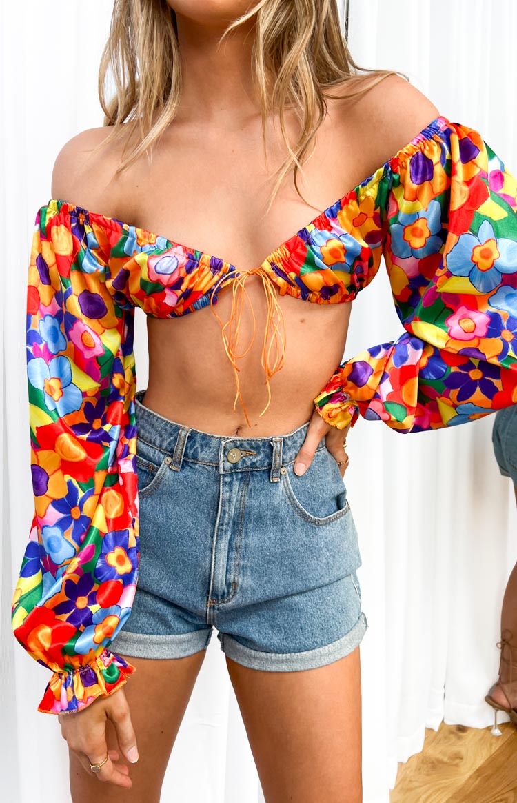 Houston Crop Top Multi Floral Image