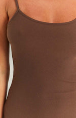 Ingrid Brown Mini Slip Dress Image
