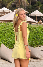 Joyce Yellow Chiffon Mini Dress Image