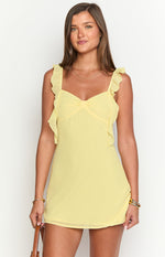 Joyce Yellow Chiffon Mini Dress Image