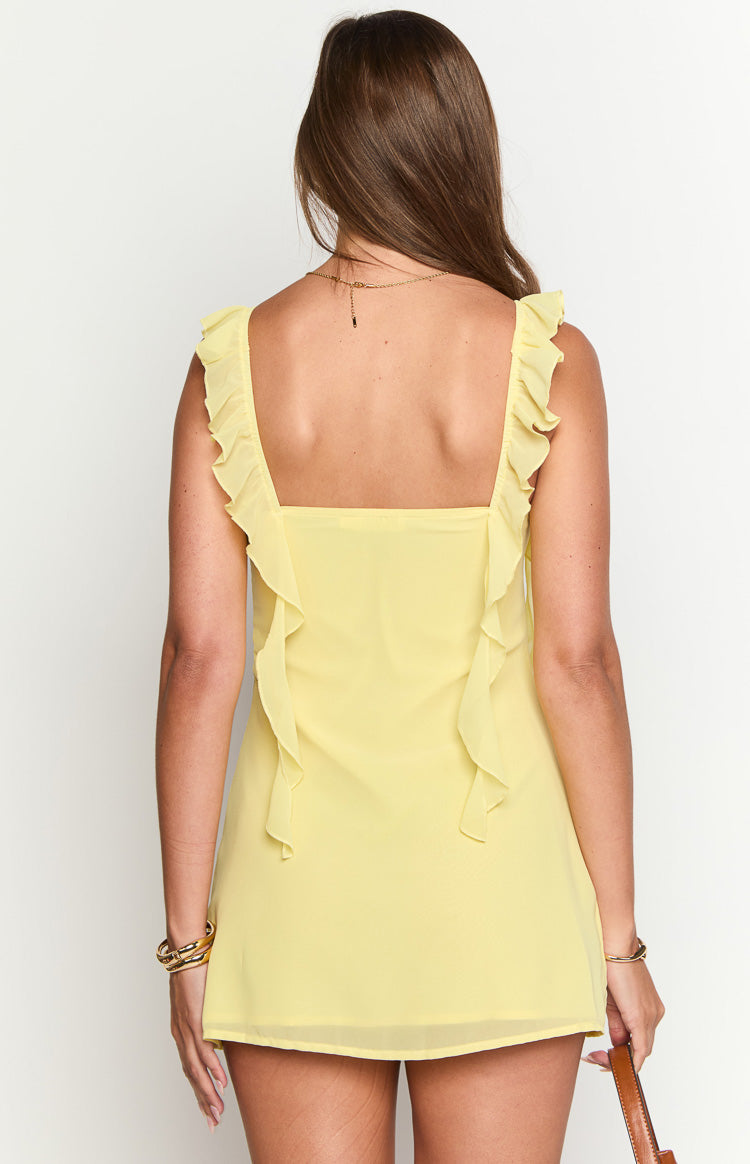 Joyce Yellow Chiffon Mini Dress Image