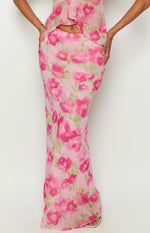 Jacqulin Pink Floral Print Maxi Skirt Image
