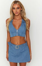 Jordie Blue Denim Mini Skirt Image