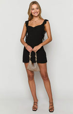 Joyce Black Chiffon Mini Dress Image