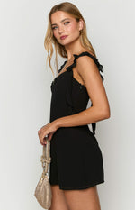 Joyce Black Chiffon Mini Dress Image
