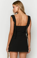 Joyce Black Chiffon Mini Dress Image