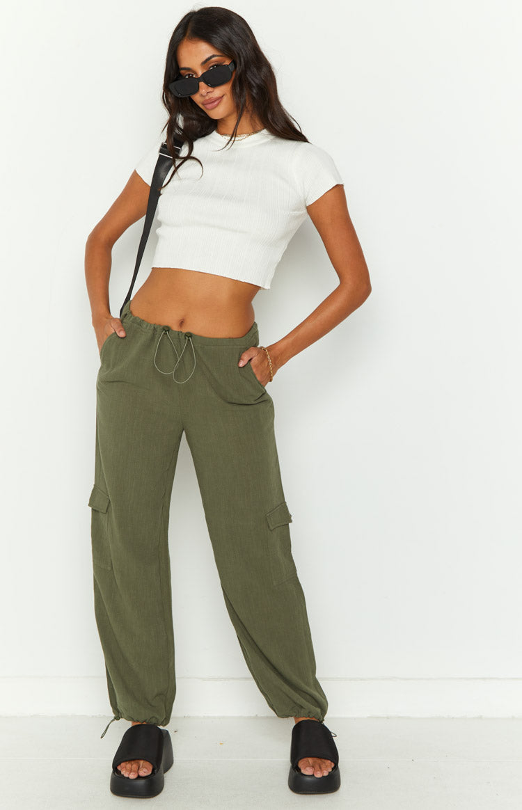 Kady Khaki Soft Cargo Pants Image